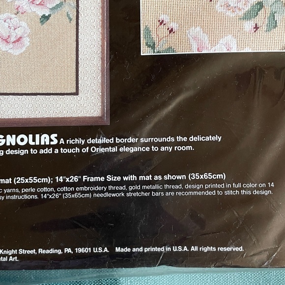 Dimensions Elegant Magnolias Needlepoint Kit 10”x22” Vintage 1987 - Picture 5 of 5
